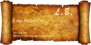 Lay Baján névjegykártya